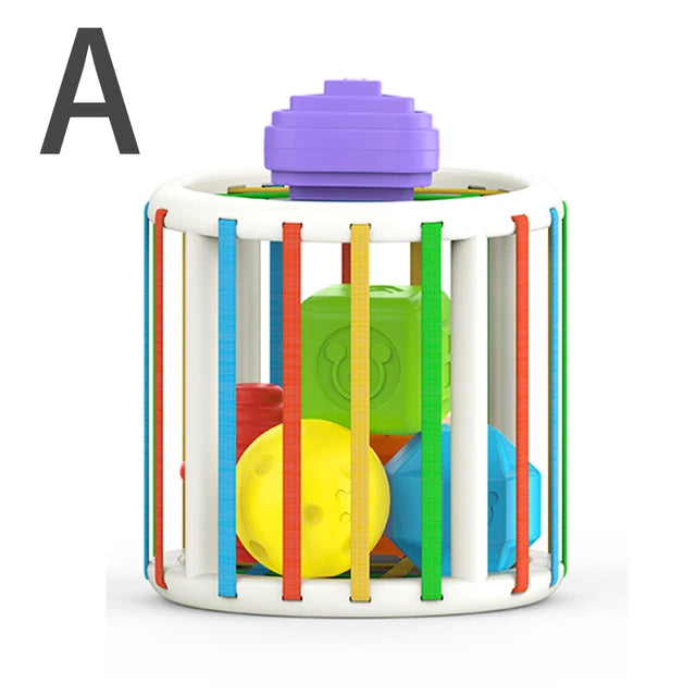 Baby Montessori Geometric Shape Blocks Cube Educational Motor Skill