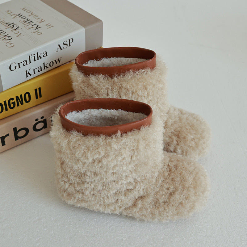 Casual Winter Girls Thermal Soft Sole Fur Booties Shoes