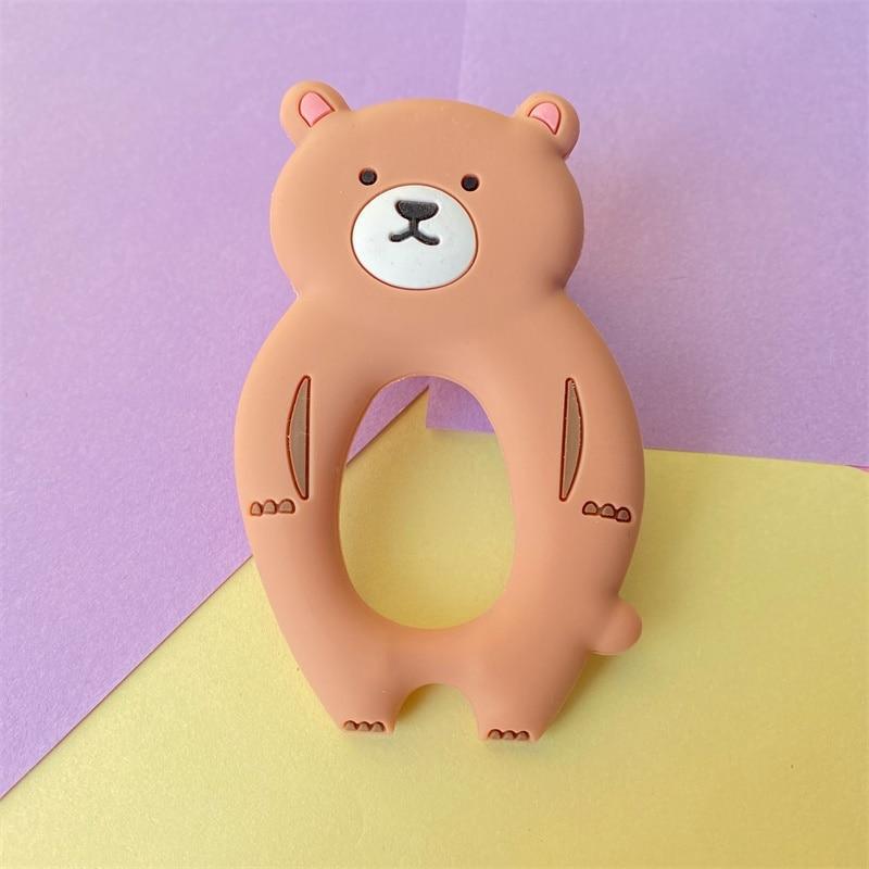 4pcs Bear Silicone Teether Baby Teething Toys Cartoon Animal
