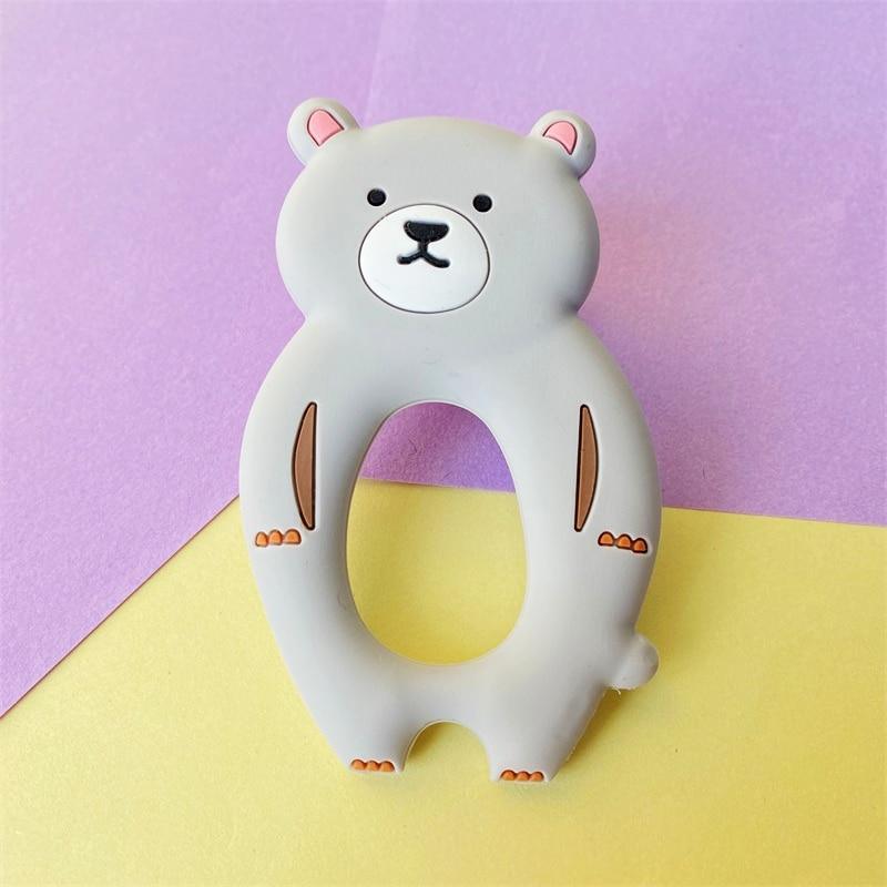 4pcs Bear Silicone Teether Baby Teething Toys Cartoon Animal