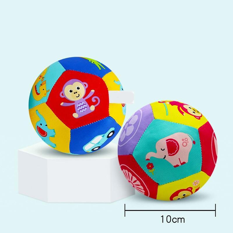 Educational Baby Animal Ball Plush Toy Sound Rattle Infant