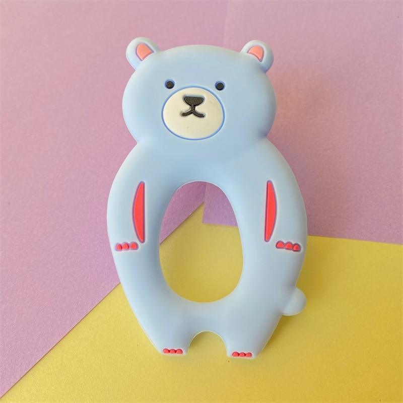 4pcs Bear Silicone Teether Baby Teething Toys Cartoon Animal