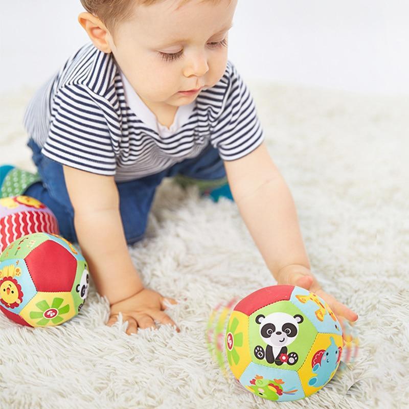 Educational Baby Animal Ball Plush Toy Sound Rattle Infant