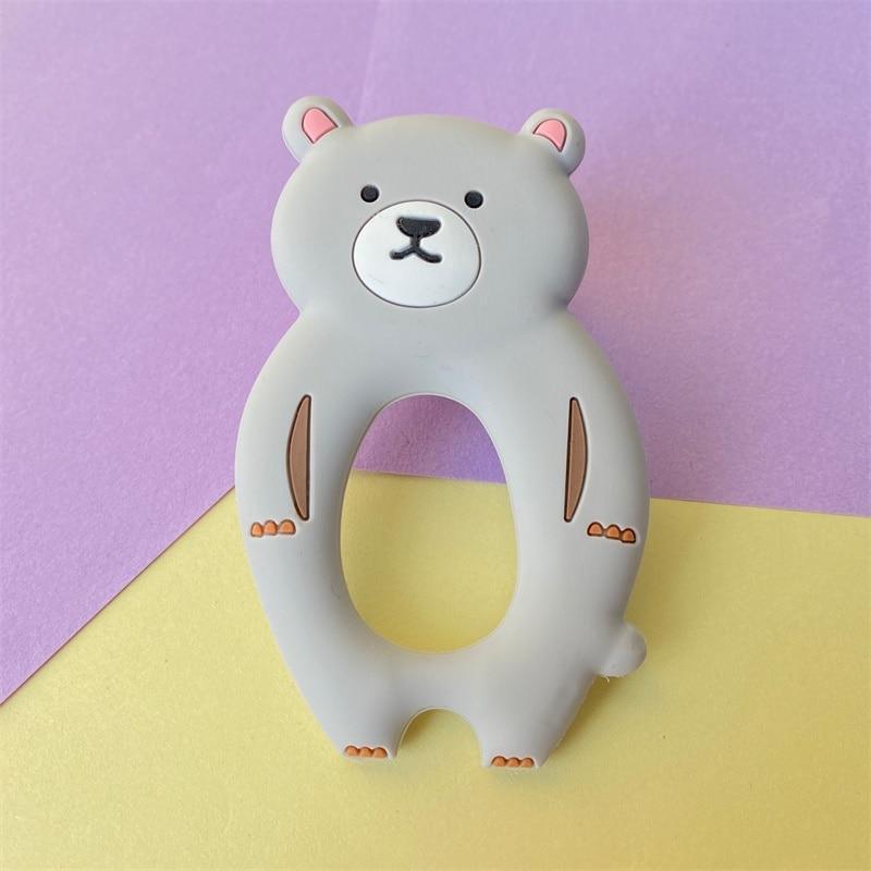 4pcs Bear Silicone Teether Baby Teething Toys Cartoon Animal