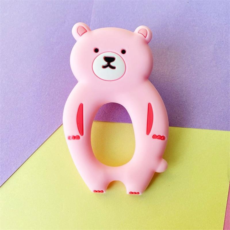 4pcs Bear Silicone Teether Baby Teething Toys Cartoon Animal