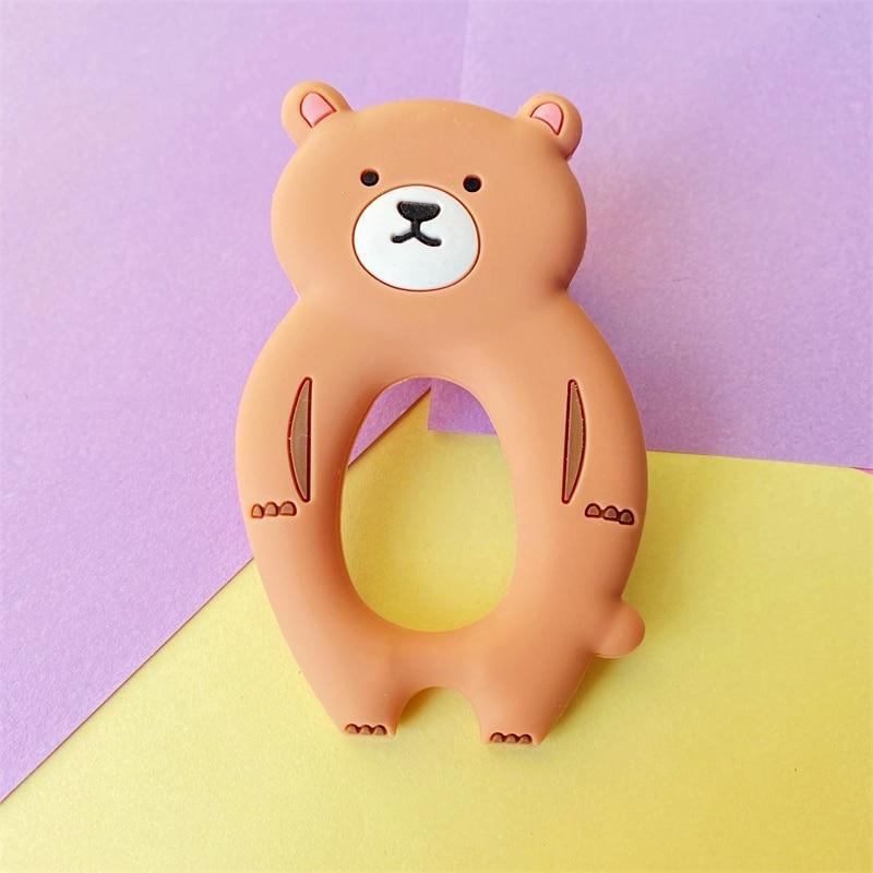 4pcs Bear Silicone Teether Baby Teething Toys Cartoon Animal
