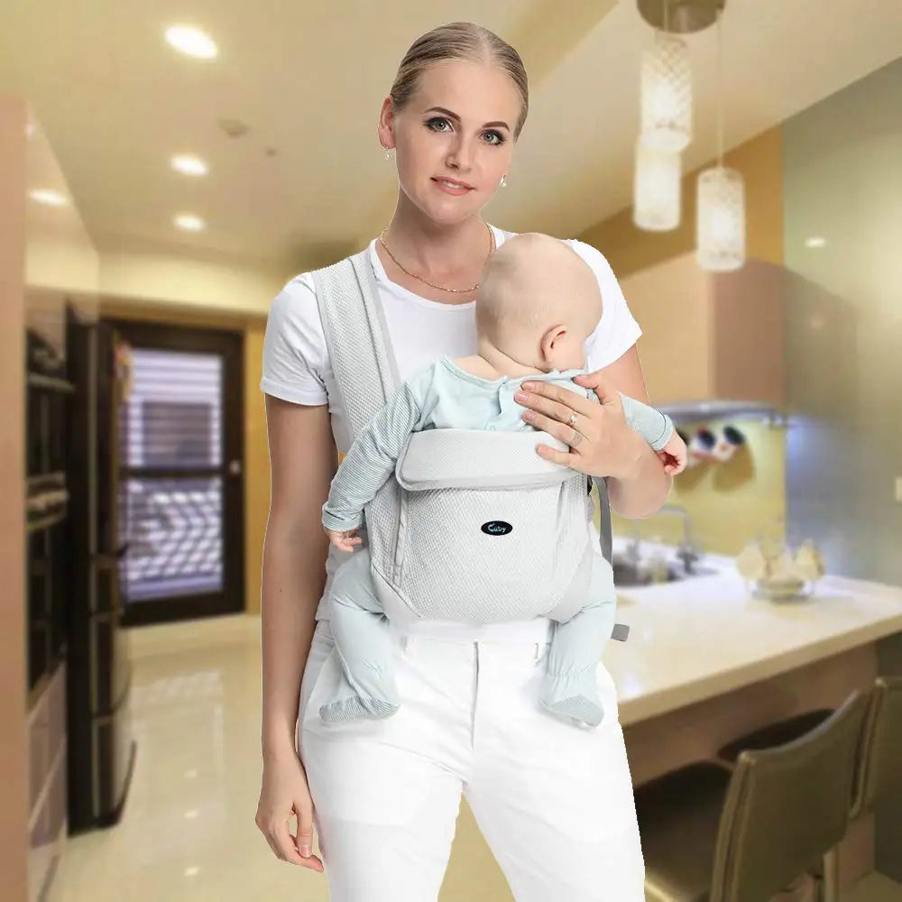 Natural Cotton Ergonomic Baby Carrier Backpack Sling Newborn Toddler