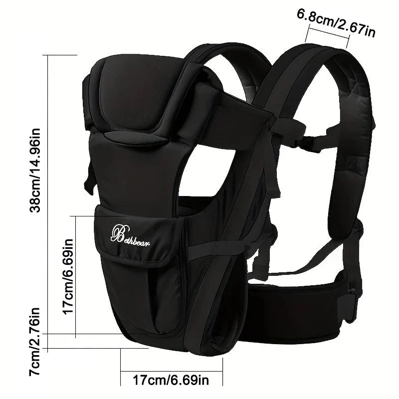 4 in 1 Ergonomic Baby Sling Carrier Adjustable Newborn Toddler