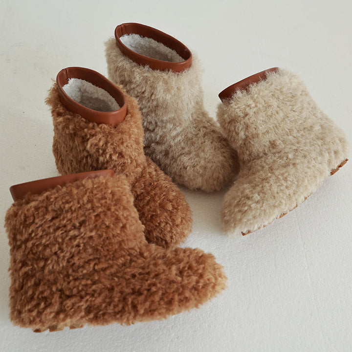 Casual Winter Girls Thermal Soft Sole Fur Booties Shoes