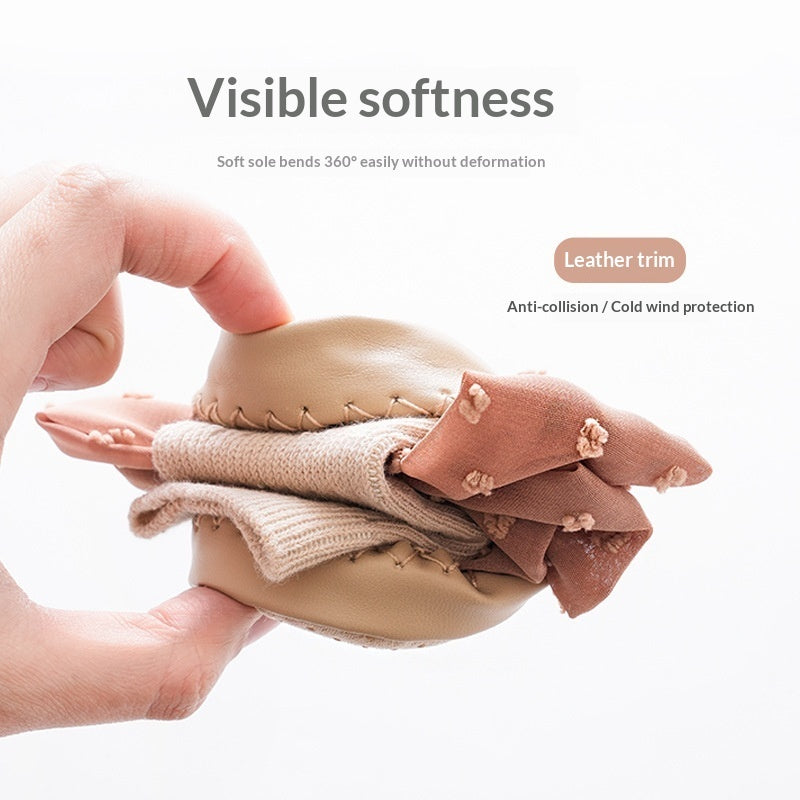 Baby Shoes Socks Non Slip Leather Sole First Walker