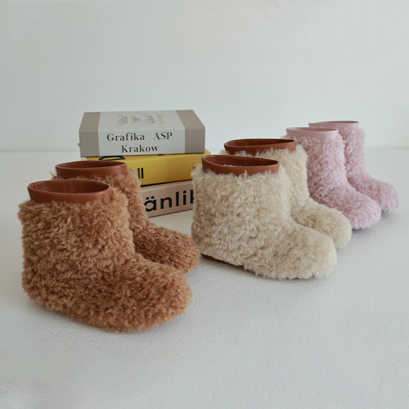 Casual Winter Girls Thermal Soft Sole Fur Booties Shoes