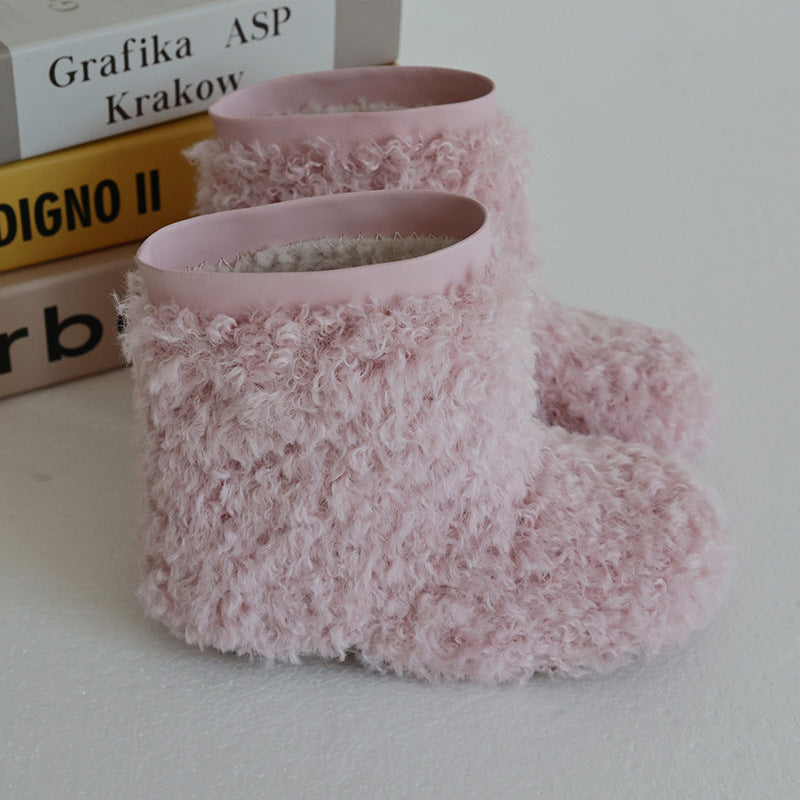 Casual Winter Girls Thermal Soft Sole Fur Booties Shoes
